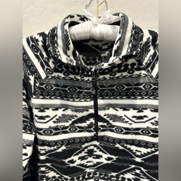 EDDIE BAUER | Women’s Aztec Fleece Pullover Black White | Small - Picture 5 of 8